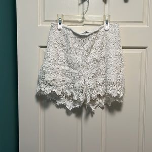 White Crochet Shorts